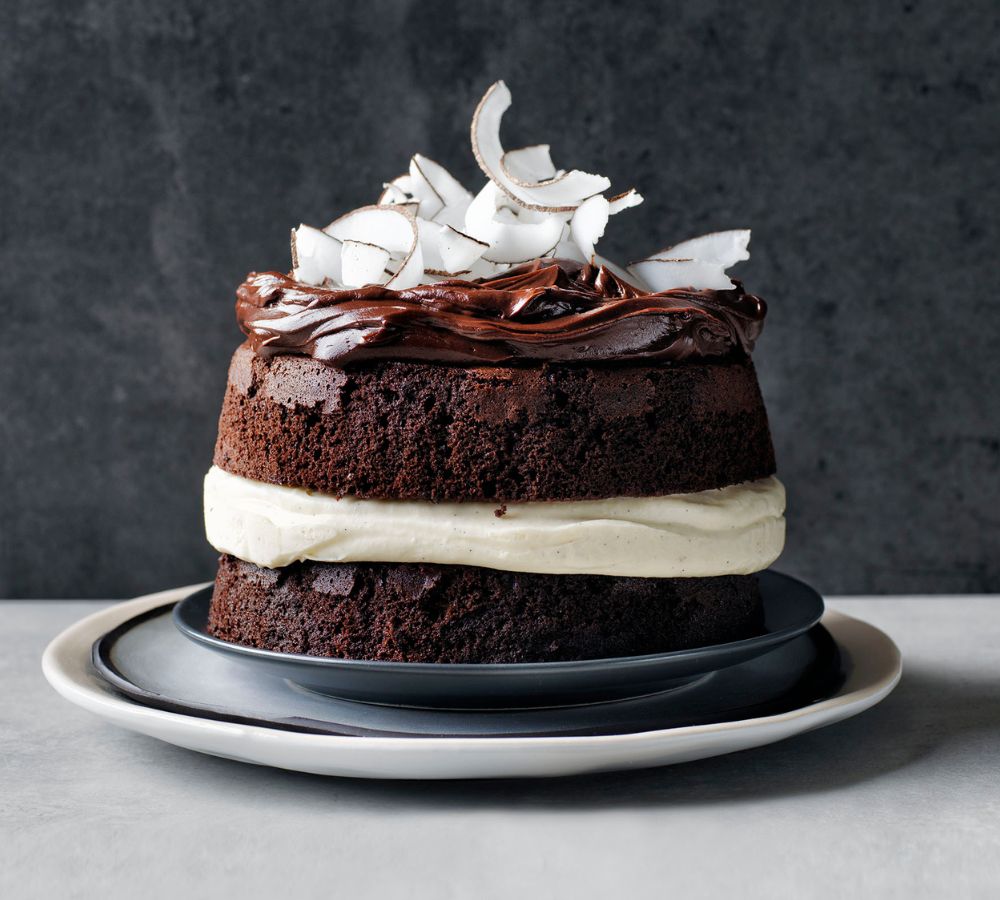Salted Chocolate & Coconut Marshmallow Cream Cake